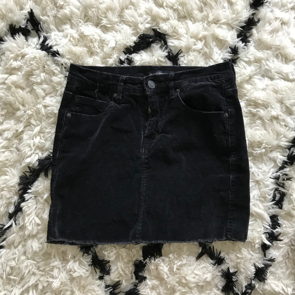 Brandy Melville Black Corduroy Skirt